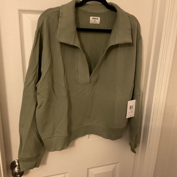 Hurley Women's Size xLarge Easy Oversized Pullover Sweater in Oil Green NWT - Picture 2 of 10